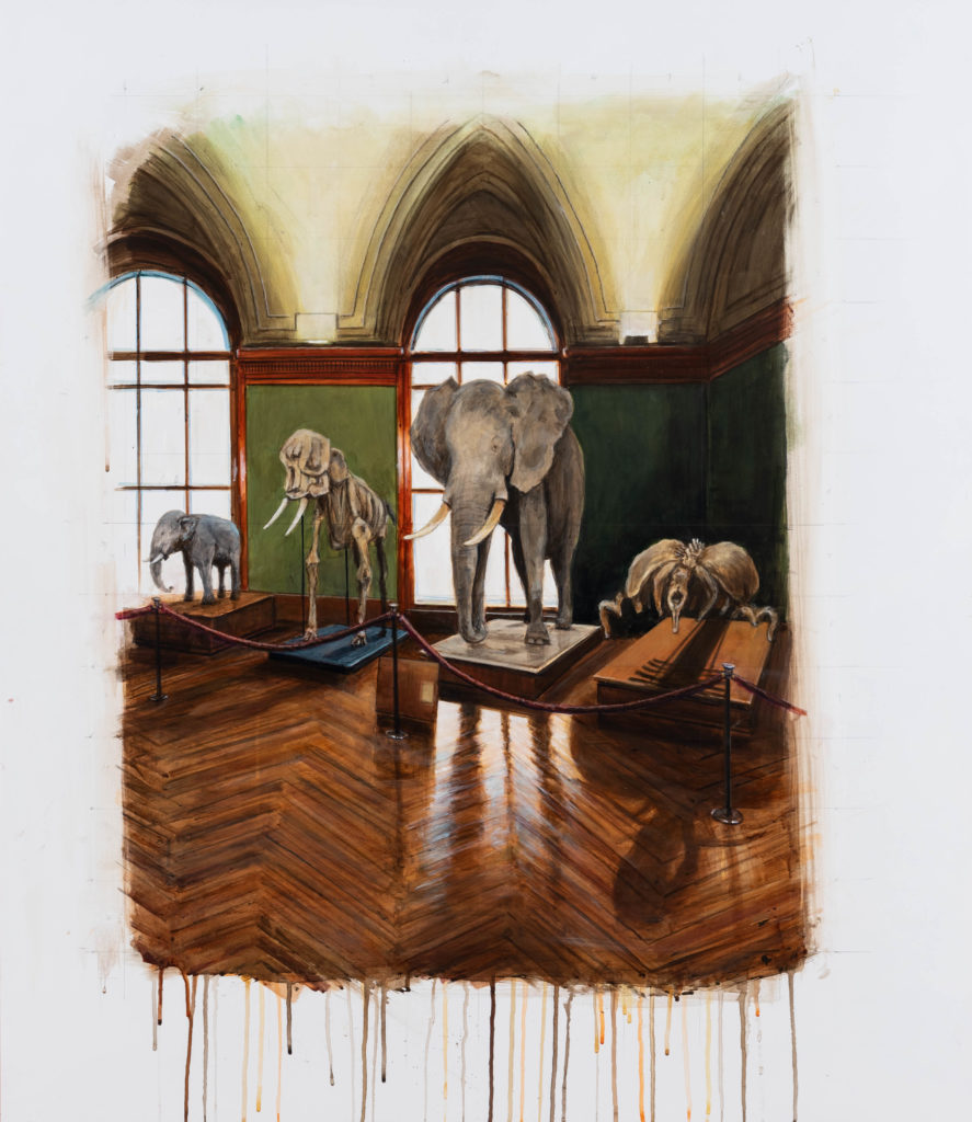 Peter Waite, Natural History Museum Vienna, 2020, Acrylic on Panel, 43½ x 37½ inches