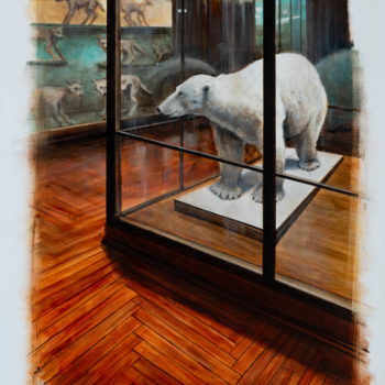 Peter Waite, Natural History Museum DC, 2020, Acrylic on Panel, 28 x 20 inches