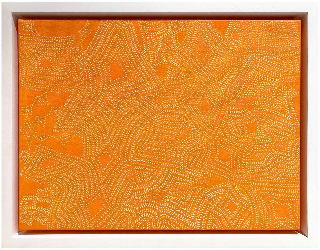 Tanya Minhas, Melancholy of Stolen Time - Illumination Sunrise, 2022, Acrylic on canvas, 9 x 12 inches, 10½ x 13½ x 1½ inches (framed)