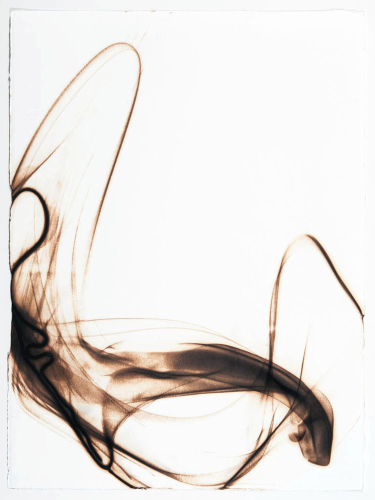 Etsuko Ichikawa, Trace 5714, 2021, Glass pyrograph on paper, 30 x 22½ inches