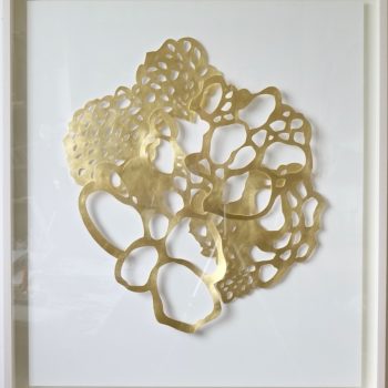 Andreas Kocks, Heart of Gold (#2112Au), 2021, Gold leaf on watercolor paper, 42½ x 37½ x 3 inches (framed)