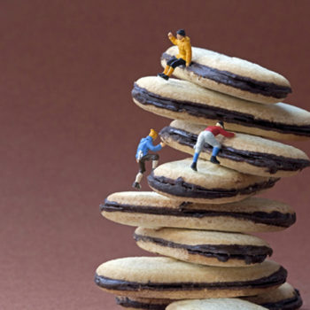 Christopher Boffoli, Cookie Climbers, 2011, Archival ink print with acrylic dibond mounting, 12 x 18, 24 x 36, 32 x 48, 48 x 72 inches
