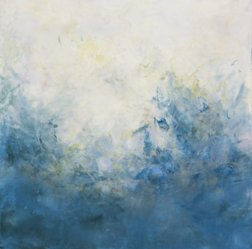 Betsy Eby, Tidal, 2021, Oil, cold wax, hot wax on panel, 30 x 30 inches