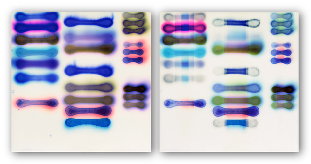 Jaq Chartier, Sun Test #6 (Day 1, 20), 2019, Limited edition archival prints on metal through dye sublimation, 37 x 37 inches (each panel), Edition 2/3