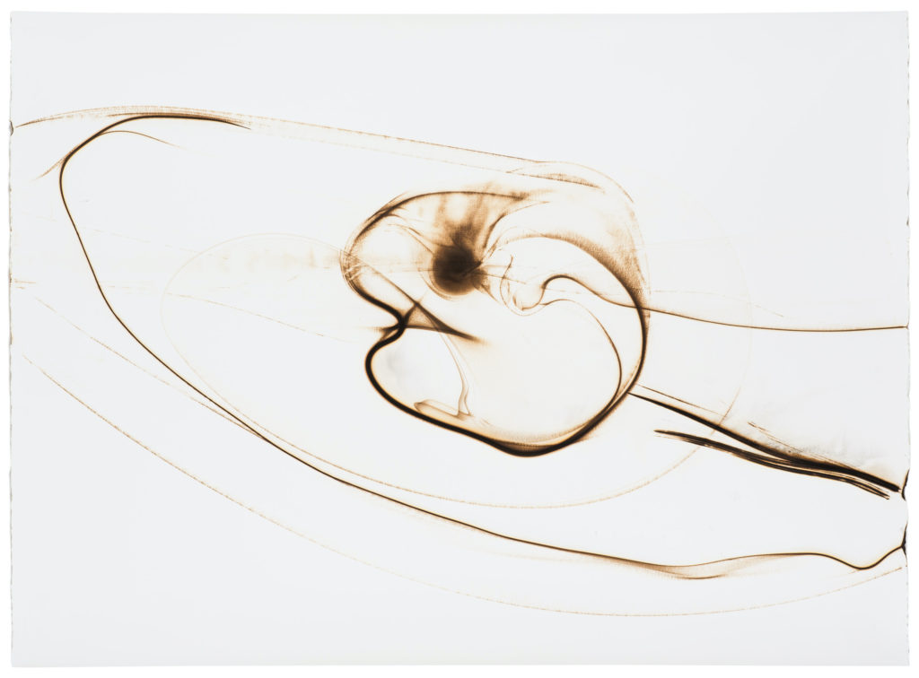 Etsuko Ichikawa, Trace 0518, 2021, Glass pyrograph on paper, 38 x 52 inches
