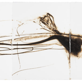 Etsuko Ichikawa, Trace 4414, 2021, Glass pyrograph on paper, 30 x 67½ inches