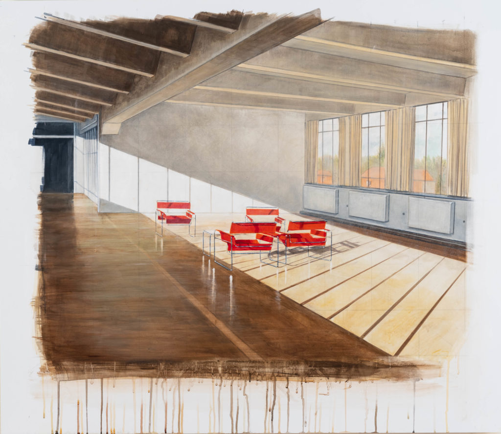 Peter Waite, Dessau, 2020, Acrylic on Panel, 37½ x 43½ inches