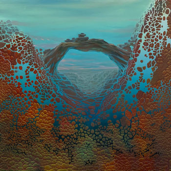 Shane McAdams Arch, 2021, PVA, oil, and acrylic on canvas over panel, 36 x 48 inches