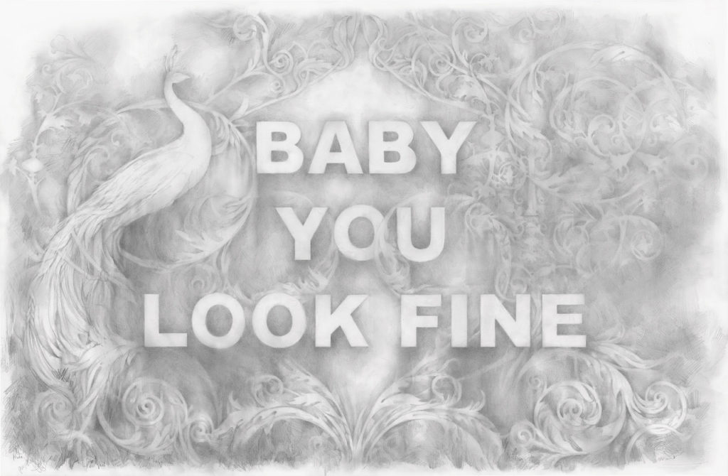 Amanda Manitach, Baby You Look Fine, 2022, Graphite on paper, 25 x 40 inches