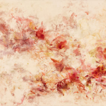 Betsy Eby, And Then She Realized the Fleeting Nature of Time, 2022, Hot wax, cold wax and oil on panel, 40 x 64 inches