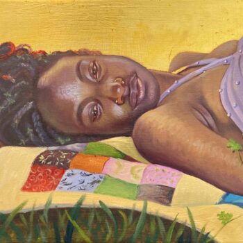 Utopia #7, Alicia Brown, Oil and 24k gold leaf on panel, 9 x 12 inches, SOLD