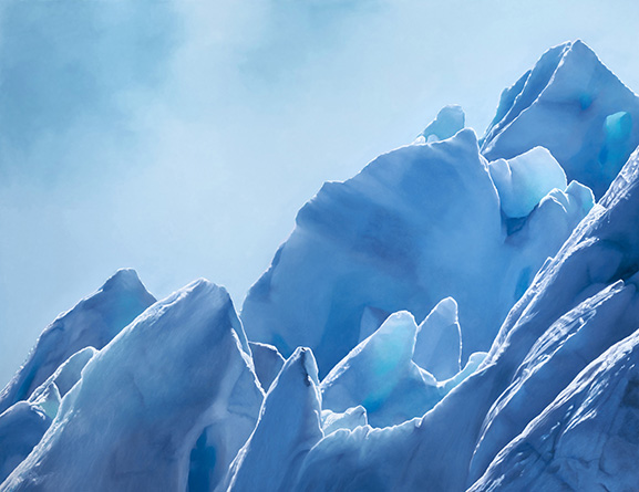 Zaria Forman, Perito Moreno Glacier no. 11, Argentina, December 13th, 2018, 2020, Archival pigment print, Edition of 50, 35 x 45.5 inches