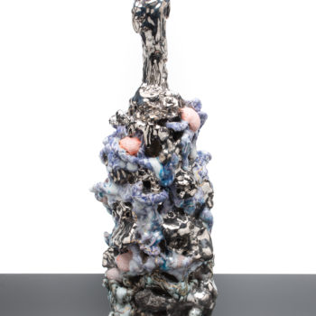 Andrew Casto, Chasmastican, 2022, Porcelain, gold and white gold, 5½ x 5 x 18 inches