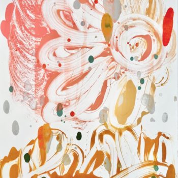 Catherine Howe, Monotype (Soft Petal No. 2), 2021, Acrylic on full sheet Rives BFK rag paper, 44 x 30 inches