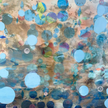 Erin Parish, Reflection by the Pool, A Vibration, 2022, Oil, acrylic and resin on canvas, 48 x 60 inches