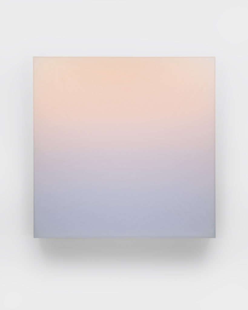 Timothy Schmitz, slab PCLAV, 2021, Resin, digital pigment inkjet skins and polymers on acrylic, 24 x 24 x 3 inches