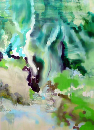 Angelina Nasso, Watered #4, 2008, Oil on paper, 75 x 55½ inches