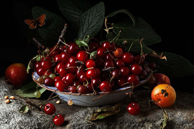 Paulette Tavormina, Red Cherries and Plums, After G.G., 2011, Archival pigment print, Various sizes available