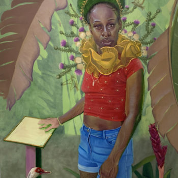 Alicia Brown, Just got off the banana boat, 2022, Oil on canvas, 30 x 40 inches