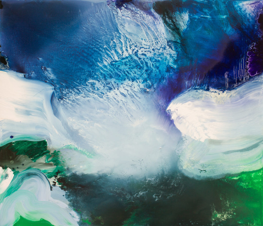 Angelina Nasso, Currents on living things, 2015, Oil on canvas, 43 x 50 inches