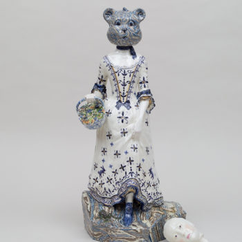Claire Partington, Little Sister, 2021, Glazed Earthenware, 22 x 11 x 9 inches
