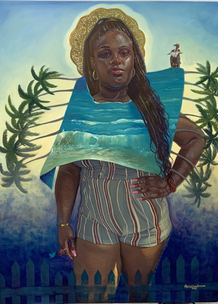 Alicia Brown, Princess from ghetto paradise, 2022, Oil on linen, 48 x 36 inches