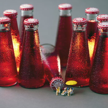 Christopher Boffoli, Campari Friends , 2022, Archival ink print with acrylic dibond mounting, Available is various sizes