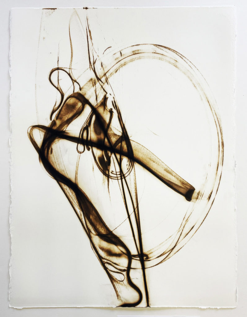 Etsuko Ichikawa, Trace 1322, 2022, Glass Pyrograph on paper, 30 x 22½ inches