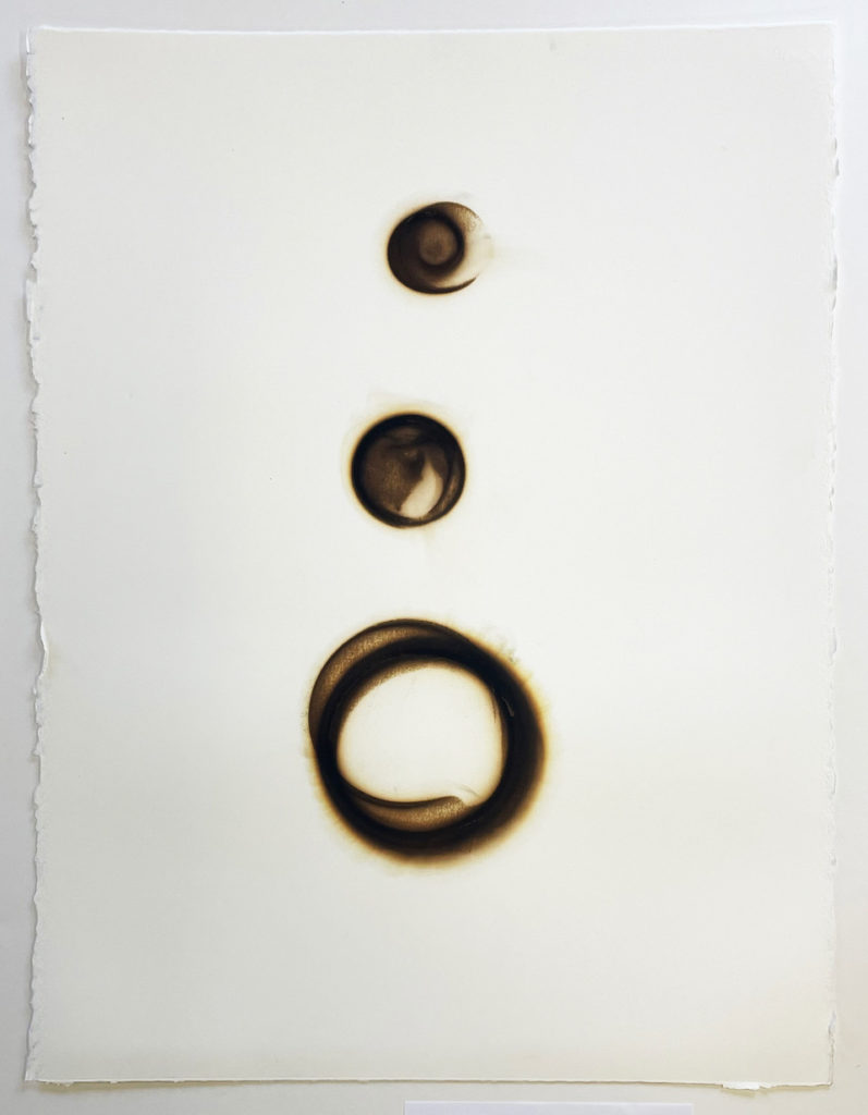 Etsuko Ichikawa, Trace 1522, 2022, Glass Pyrograph on paper, 30 x 22½ inches
