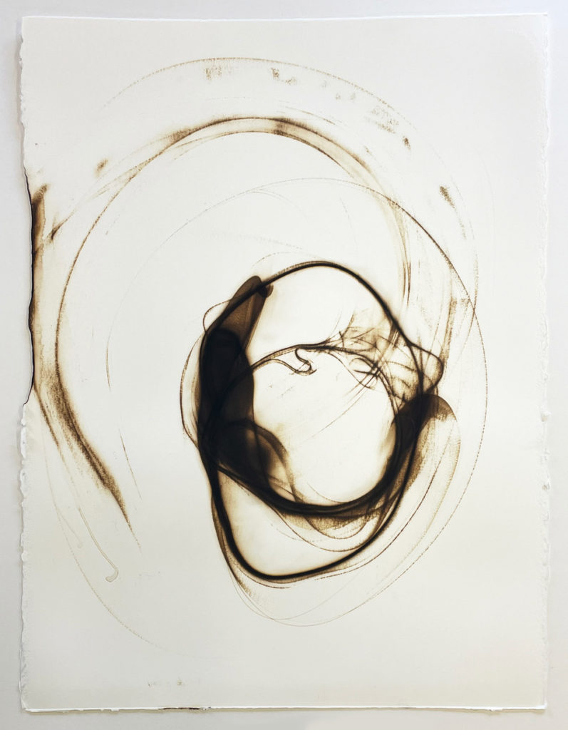 Etsuko Ichikawa, Trace 1622, 2022, Glass Pyrograph on paper, 30 x 22½ inches