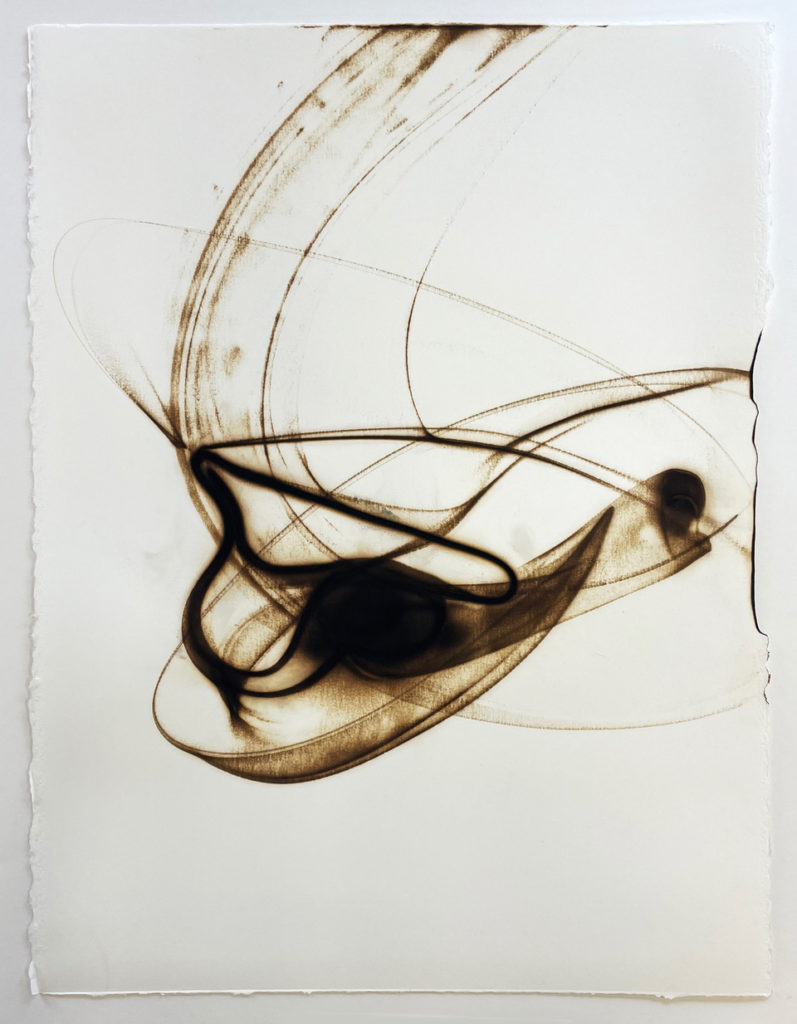 Etsuko Ichikawa, Trace 1722, 2022, Glass Pyrograph on paper, 30 x 22½ inches