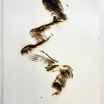 Etsuko Ichikawa, Trace 1022, 2022, Glass Pyrograph on paper, 30 x 22½ inches