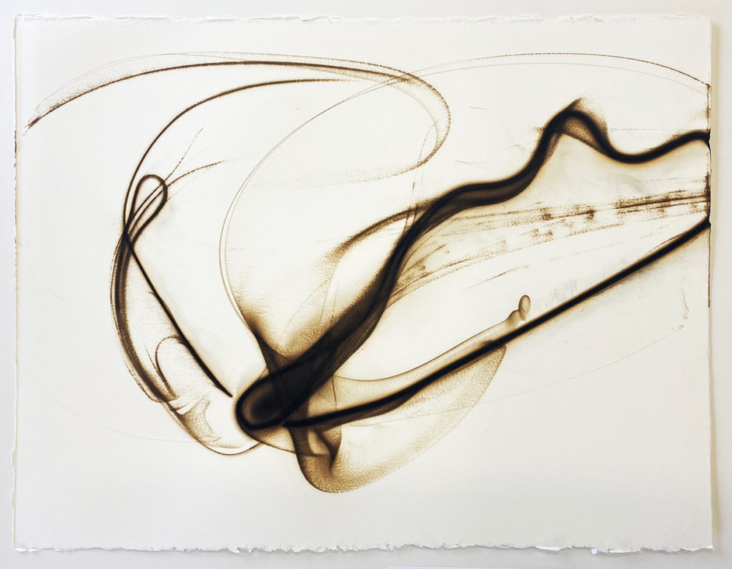 Etsuko Ichikawa, Trace 1422, 2022, Glass Pyrograph on paper, 22½ x 30 inches