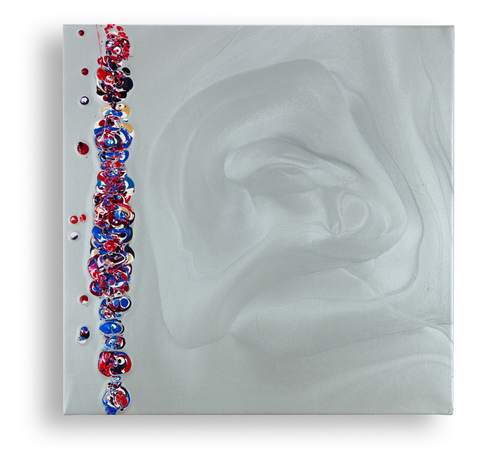 Ed Cohen, Untitled, 2017, Fluid acrylic on canvas, 18 x 18 inches