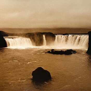 Rena Bass Forman, Iceland #2, Godafoss, 2001, Toned gelatin silver print, 30 x 30 inches