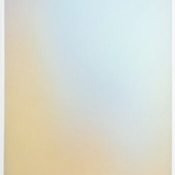 Timothy Schmitz, suffuse code 11312, 2023, pigment inkjet transfer skin, polymers on stretch voile, 40 x 30 x 2.5