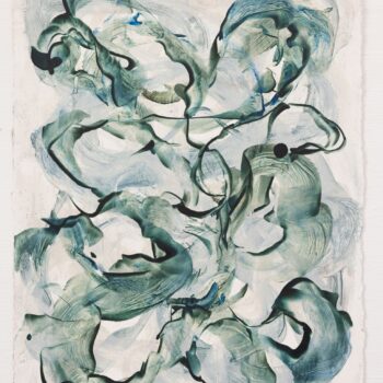 Betsy Eby, Surge, 2023, Oil, cold wax, and dry pigment on prepared 300lb Arches paper, 15 x 11¼ inches, Sold