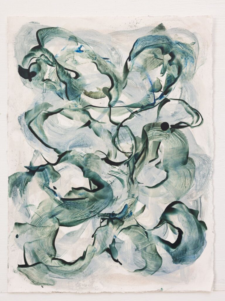 Betsy Eby, Surge, 2023, Oil, cold wax, and dry pigment on prepared 300lb Arches paper, 15 x 11¼ inches