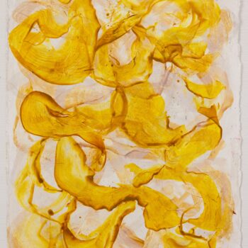 Betsy Eby, Goldenrod, 2023, Oil, cold wax, and dry pigment on prepared 300lb Arches paper, 15 x 11¼ inches