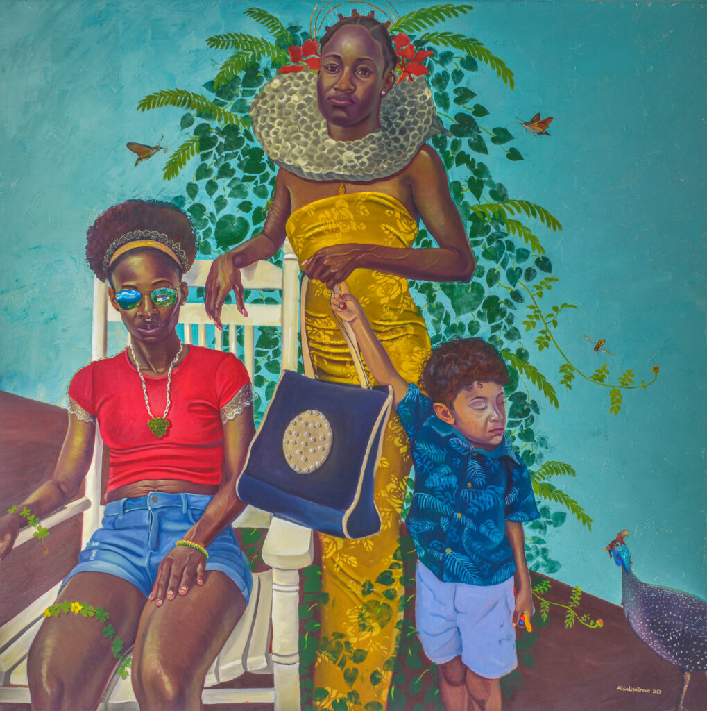 Alicia Brown, The People who Came, 2023, Oil on canvas, 48 x 48 inches