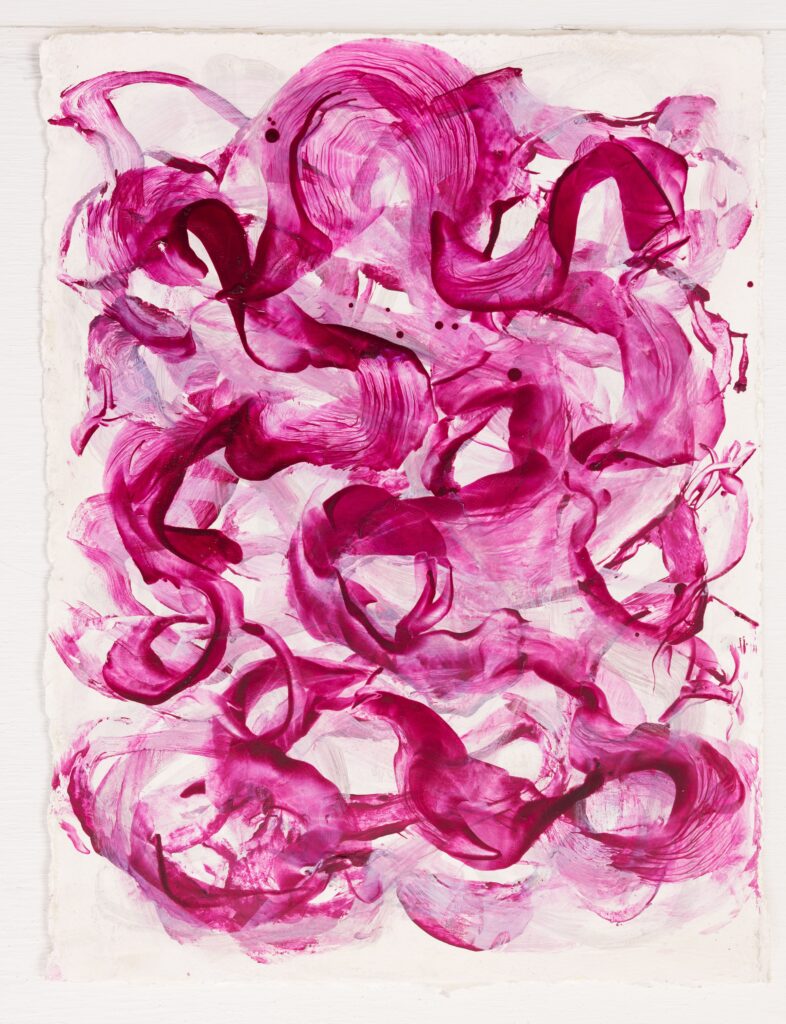 Betsy Eby, Cranberry II, 2023, Oil, cold wax, and dry pigment on prepared 300lb Arches paper, 15 x 11¼ inches