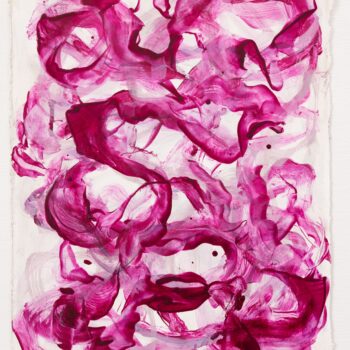 Betsy Eby, Cranberry, 2023, Oil, cold wax, and dry pigment on prepared 300lb Arches paper, 15 x 11¼ inches