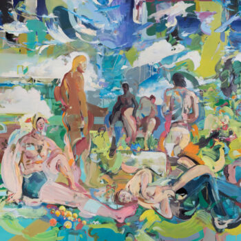 Eric Uhlir, Born pagan but made anew, 2024, Oil on linen, 74 x 80 inches