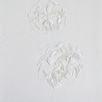 Andreas Kocks, Untitled (#2432), 2024, Carved watercolor paper, 15 x 11 inches, Signed and dated on the recto