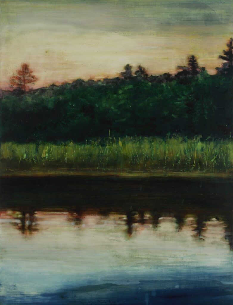 Katherine Bowling, Reflection, 2009, Oil on spackle on wood panel, 48 x 36 inches