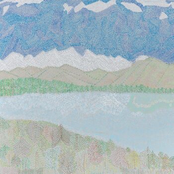 Tanya Minhas | Zurich Lake, Sky, Snow, Green, 2024