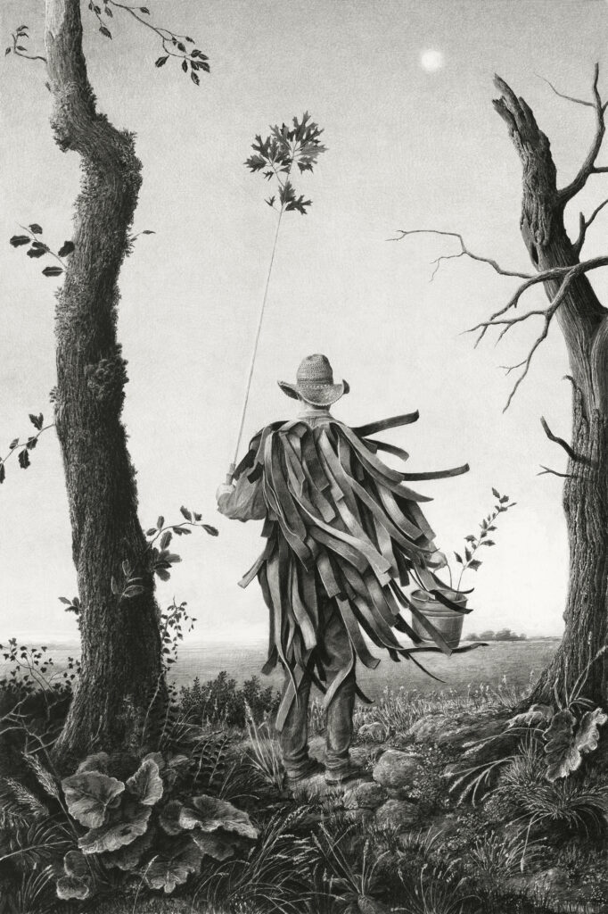 Ethan Murrow, The Sprig, 2024, Graphite on paper, 54 x 36 inches