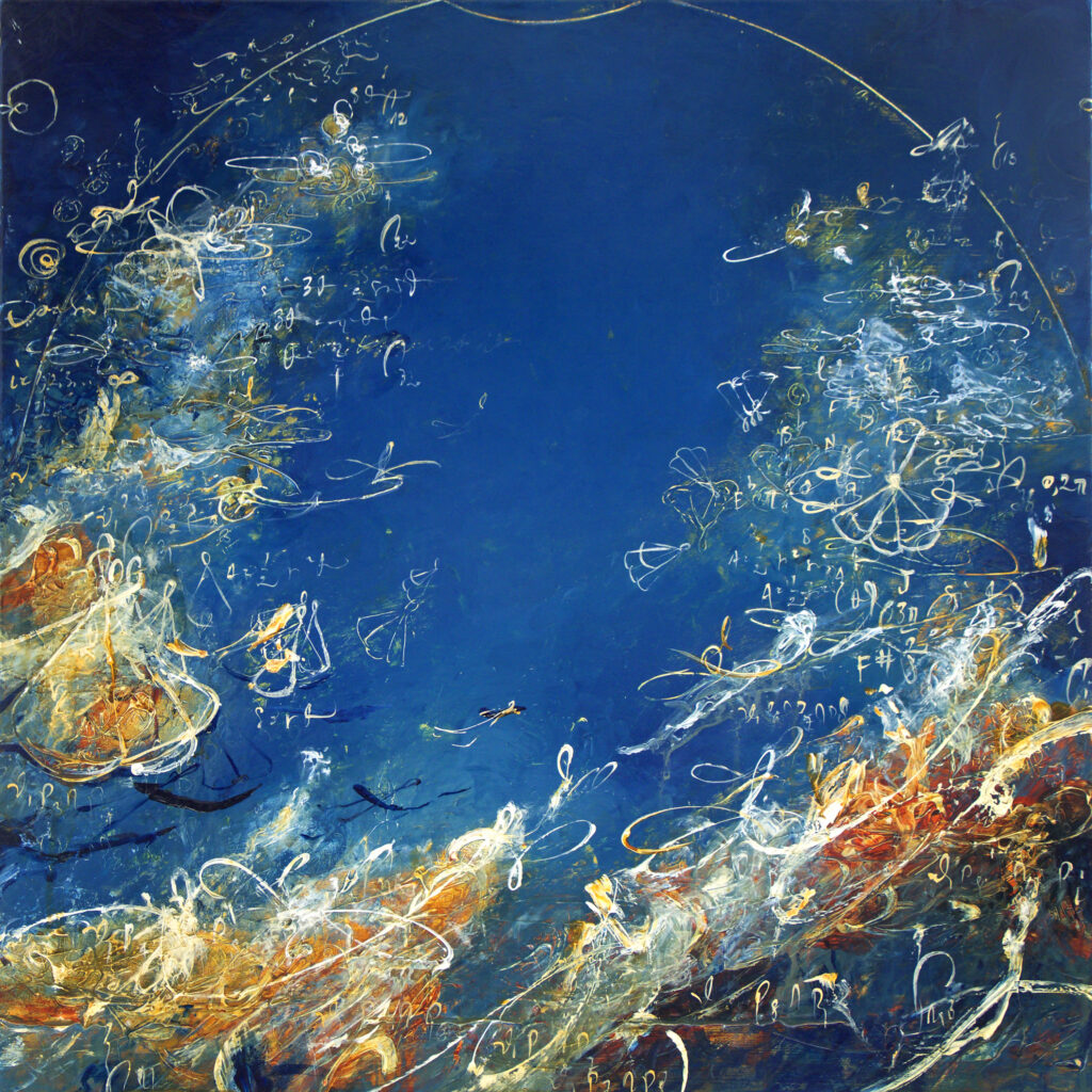 Michael Schultheis, Midnight Moons of Galileo, 2022, Acrylic on canvas, 24 x 24 inches