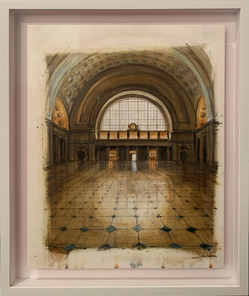 Peter Waite, Station DC Study, 2020, Signed, titled and dated on verso, Acrylic on polypropylene, 14 x 11 inches, 16.75 x 13.75 inches (framed)