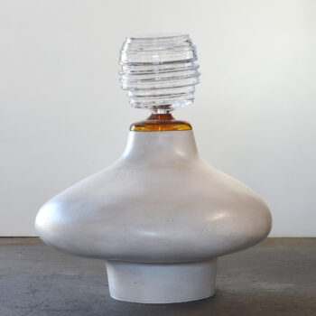 Matt Gagnon, The Weight of Lightness, 2024, Plaster on metal mesh, blown glass, 35 x 30 x 32 inches